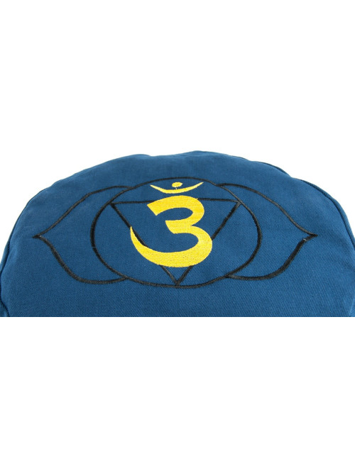 Meditationskissen  -Stirnchakra - mit Buchweizen gefüllt 36 x 15 cm