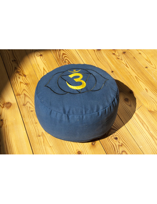 Meditationskissen  -Stirnchakra - mit Buchweizen gefüllt 36 x 15 cm