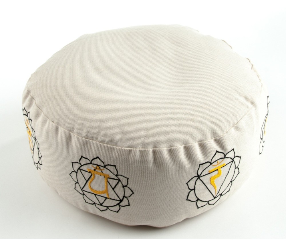 Meditationskissen - Chakra 7 er Set - mit Buchweizen gefüllt - je Kissen 36 x 15 cm