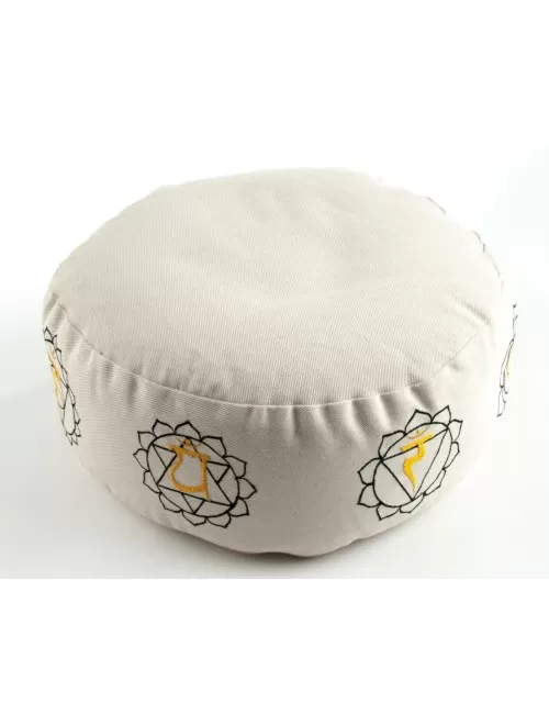 Meditationskissen - Chakra 7 er Set - mit Buchweizen gefüllt - je Kissen 36 x 15 cm