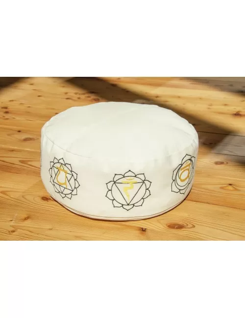 Meditationskissen - Chakra 7 er Set - mit Buchweizen gefüllt - je Kissen 36 x 15 cm