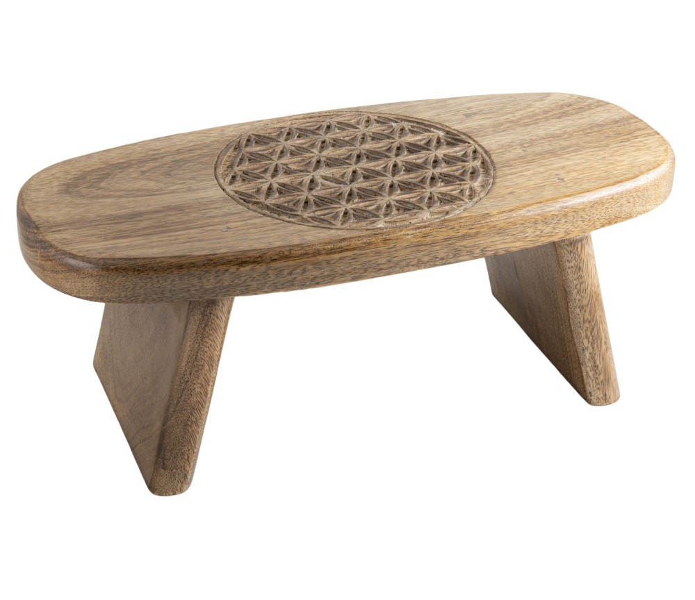 Meditations & Yoga Hocker mit Blume des Lebens Symbol ca. 40x18x15cm
