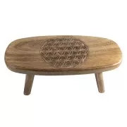 Meditations & Yoga Hocker mit Blume des Lebens Symbol ca. 40x18x15cm