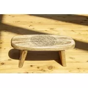 Meditations & Yoga Hocker mit Blume des Lebens Symbol ca. 40x18x15cm