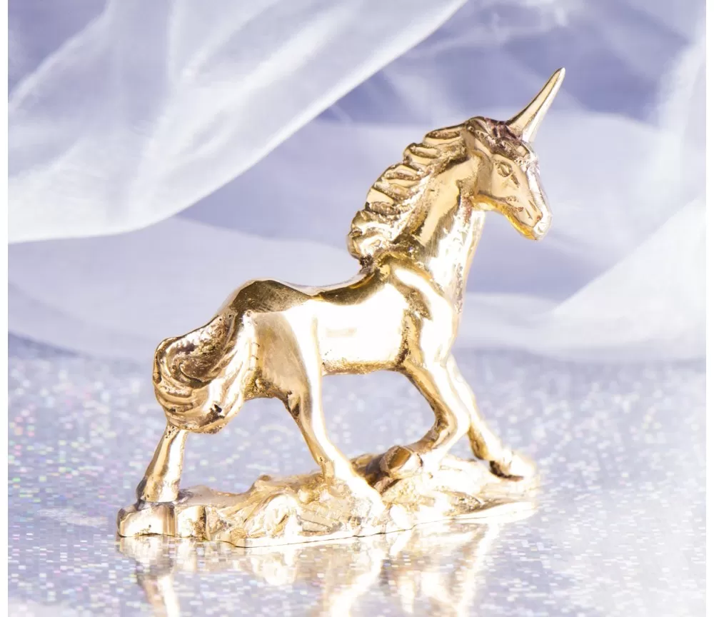 Statue - Einhorn - Messing, poliert ca.6x7cm