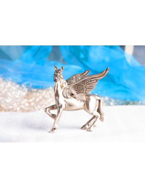 Statue - Pegasus - Messing, Messing versilbert ca.10 cm