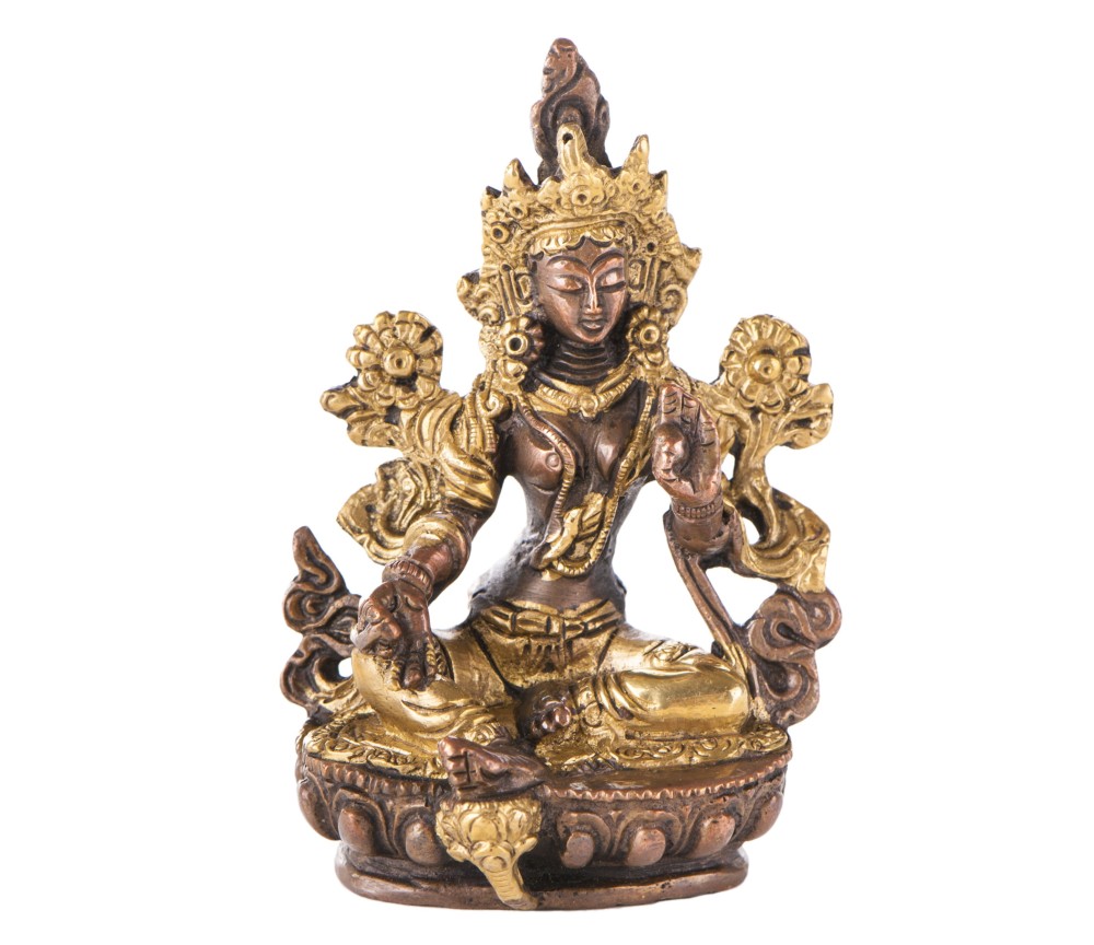 Statue - Grüne Tara aus Messing ca. 9,5 cm