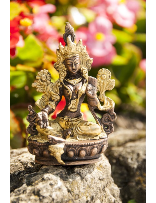 Statue - Grüne Tara aus Messing ca. 9,5 cm
