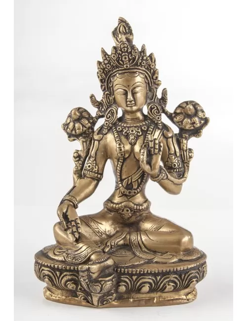Statue - Grüne Tara Messing ca. 21 cm
