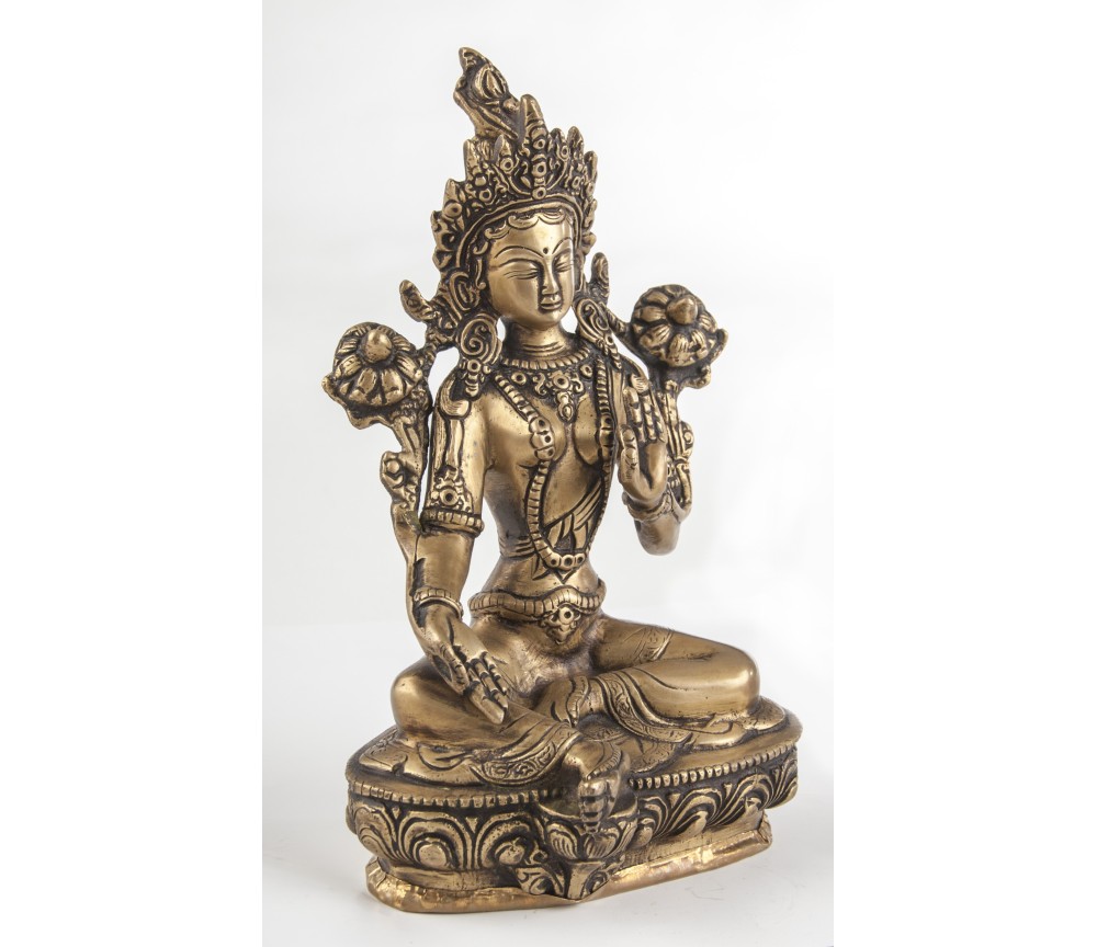 Statue - Grüne Tara Messing ca. 21 cm