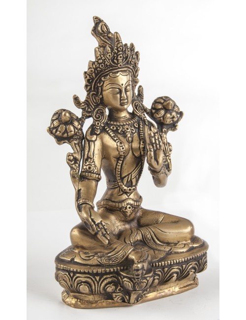 Statue - Grüne Tara Messing ca. 21 cm