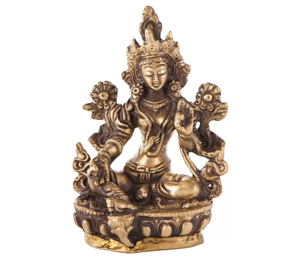 Statue - Grüne Tara Messsing ca.9,5 cm