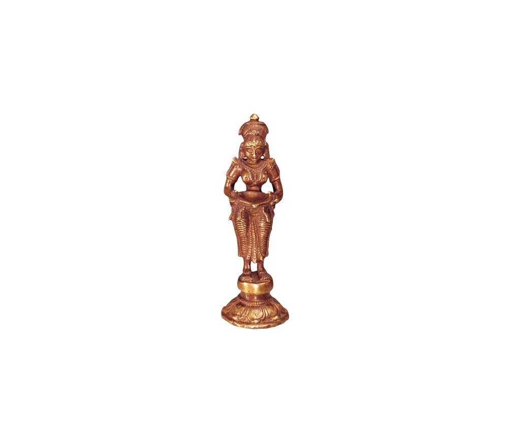 Statue - Lakshmi, stehend aus Messing, 14 cm hoch
