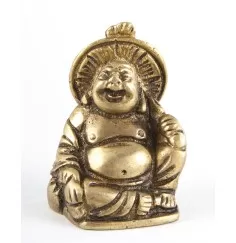 Statue- Happy Buddha ca. 4,5 cm - aus Messing