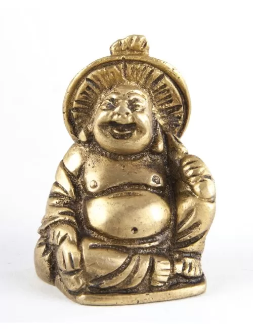 Statue- Happy Buddha ca. 4,5 cm - aus Messing
