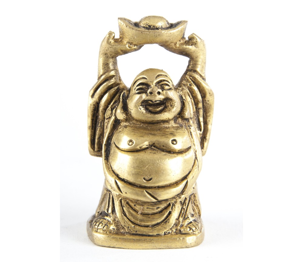 Statue - Happy Buddha 5 cm - aus Messing