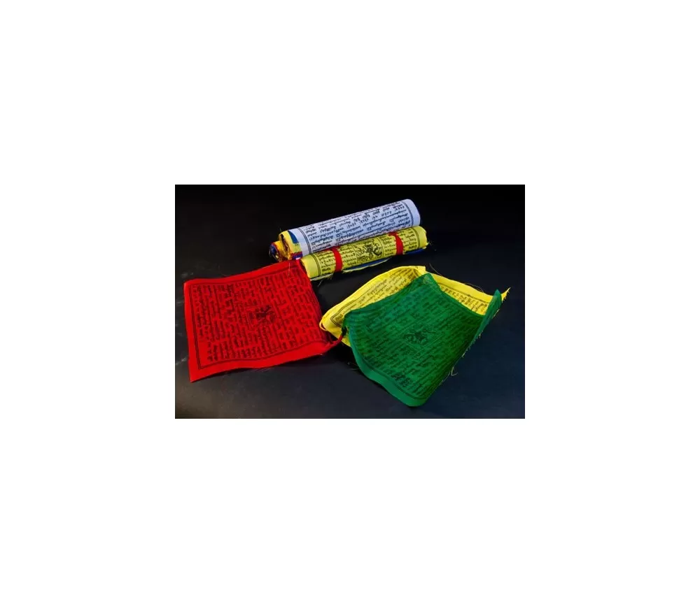 Tibetische Gebetsfahnen groß 30x30cm - 25 Fahnen - 7m Länge