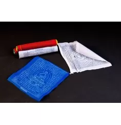 Tibetische Gebetsfahnen -Medizin Buddha-aus Baumwolle-10 Fähnchen-2mLänge