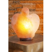 Lampe - Salzkristall - Engel mit Holzsockel ca. 19cm