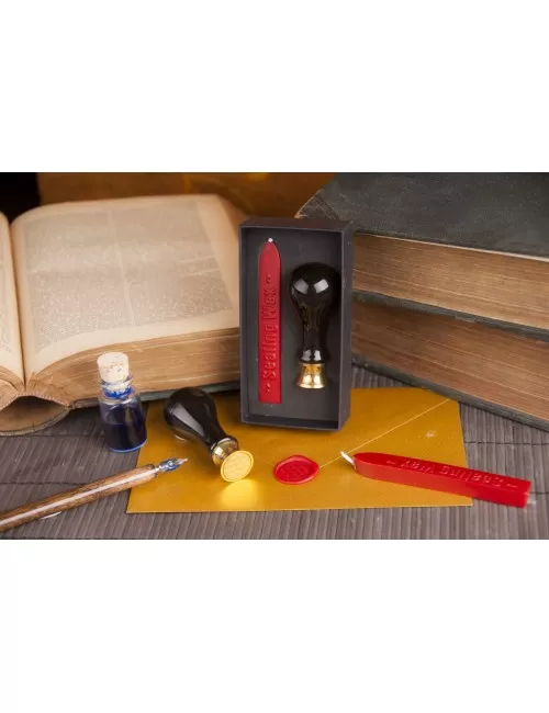 Siegel-Set - Blume des Lebens ink. Stempel und rotes Siegelwachs