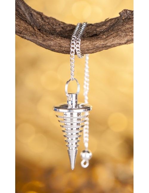 Pendel - Rillenpendel - Messing versilbert