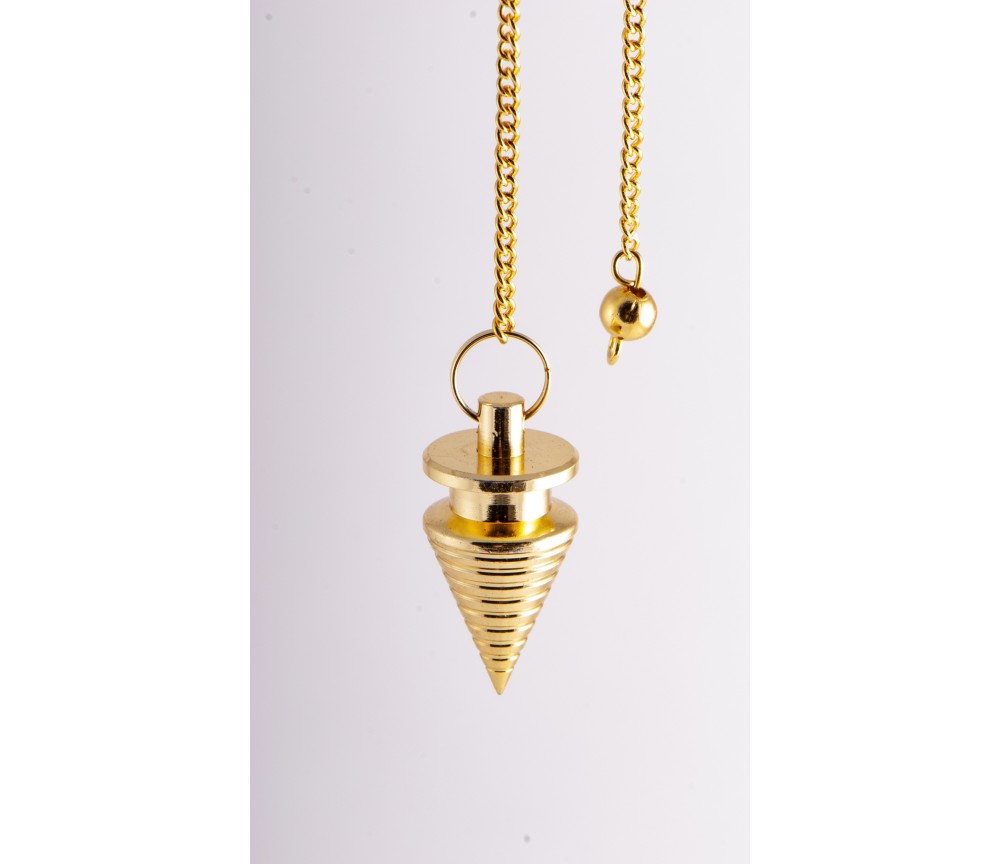 Pendel - Rillenpendel - Messing vergoldet