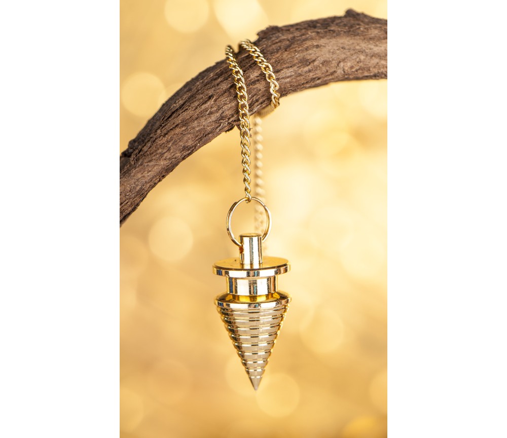 Pendel - Rillenpendel - Messing vergoldet