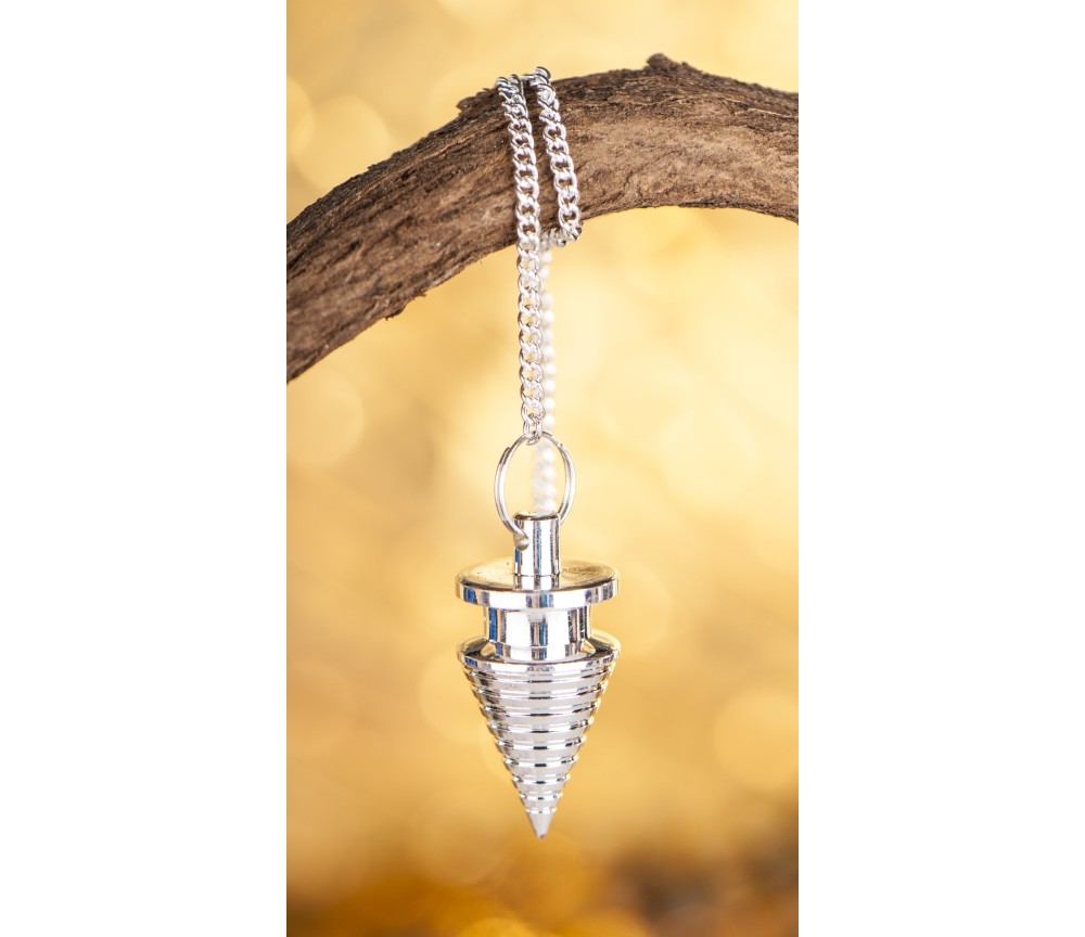 Pendel - Rillenpendel - Messing versilbert