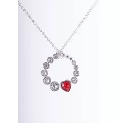Kette mit Anhänger Herzkristall ca. 42 cm - mit Glaskristallen