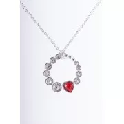 Kette mit Anhänger Herzkristall ca. 42 cm - mit Glaskristallen