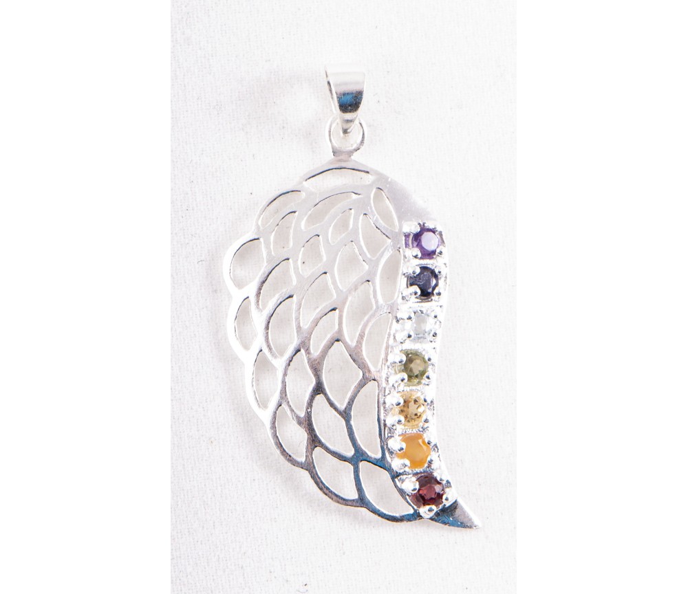 Anhänger - Engelsflügel Chakra - 925 Sterling Silber, ca. 4 cm