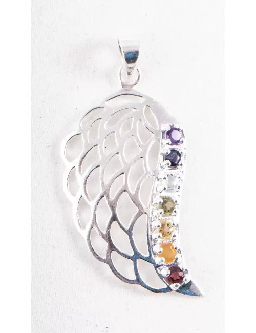 Anhänger - Engelsflügel Chakra - 925 Sterling Silber, ca. 4 cm