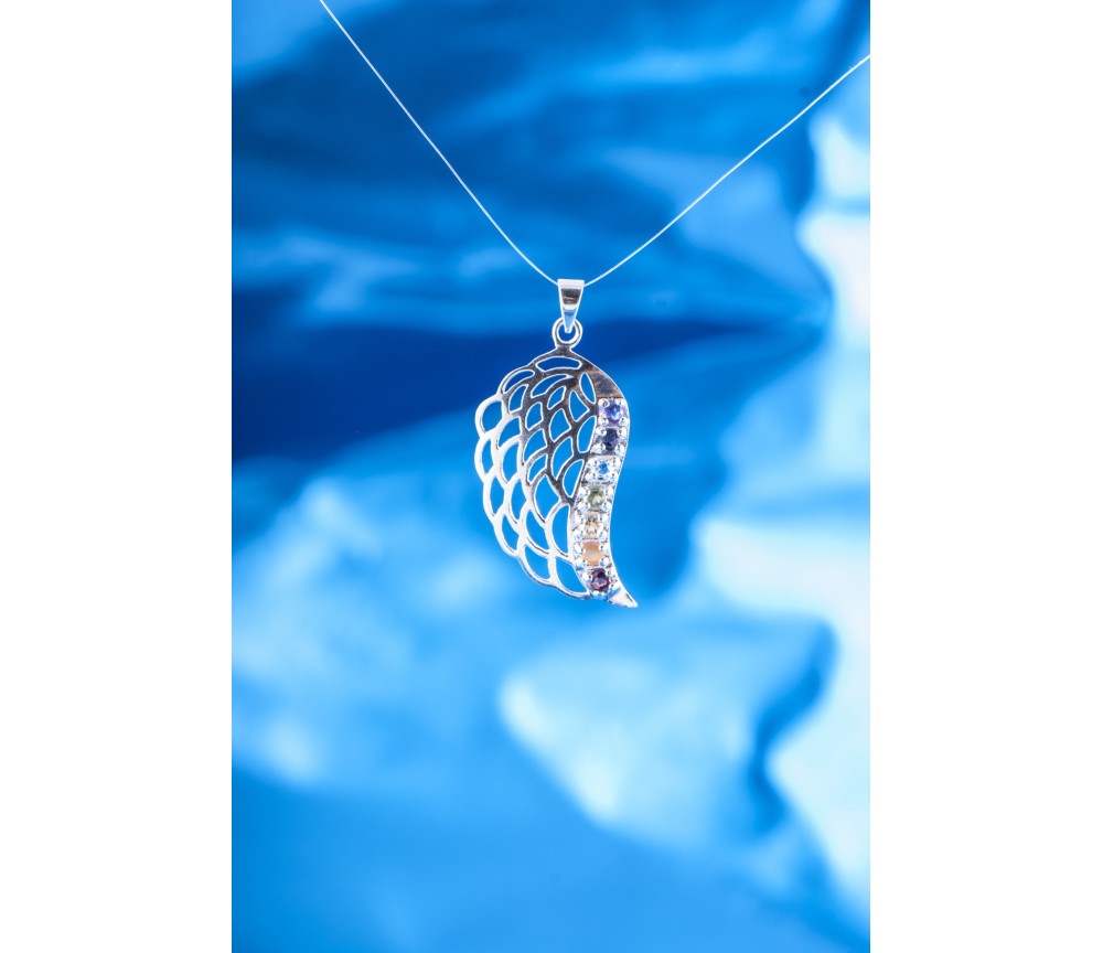 Anhänger - Engelsflügel Chakra - 925 Sterling Silber, ca. 4 cm