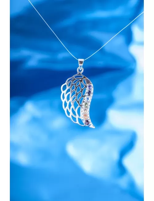 Anhänger - Engelsflügel Chakra - 925 Sterling Silber, ca. 4 cm