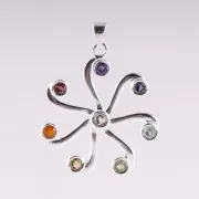Anhänger - Chakrarad - 925 Sterling Silber, ca. 4 cm
