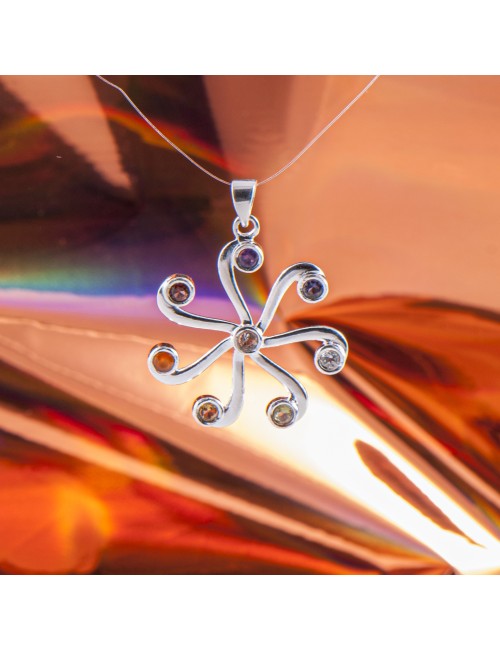 Anhänger - Chakrarad - 925 Sterling Silber, ca. 4 cm