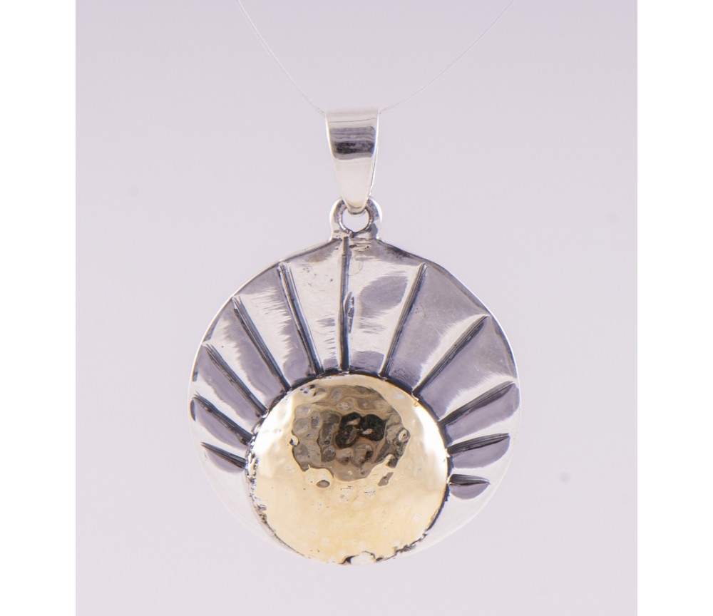 Anhänger - Sonne - 925er Silber mit Messingsonne