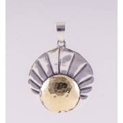 Anhänger - Sonne - 925er Silber mit Messingsonne