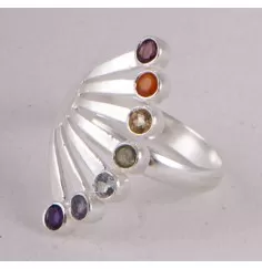 Ring - Chakra Fächer - verstellbar aus 925 Sterling Silber