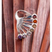 Ring - Chakra Fächer - verstellbar aus 925 Sterling Silber