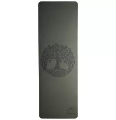 Yogamatte mit Blume des Lebens - 6 mm - TPE ecofriendly - dunkelgrün/ hellgrün