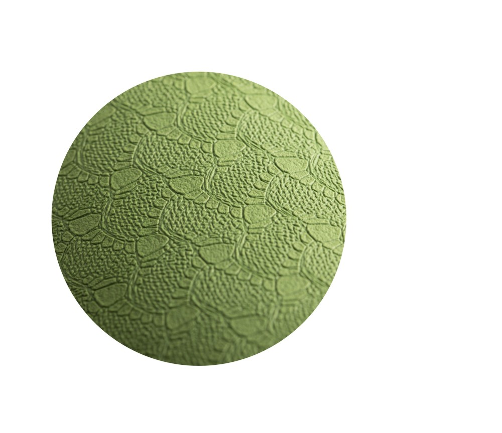 Yogamatte mit Blume des Lebens - 6 mm - TPE ecofriendly - hellgrün / grau