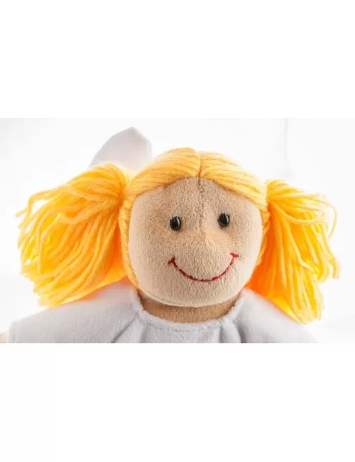 Stoffpuppe - Engel Sarah 30 cm mit Blume des Lebens