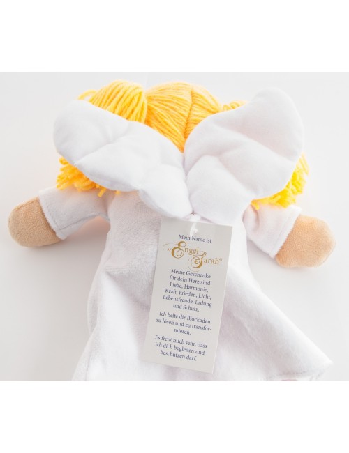 Stoffpuppe - Engel Sarah 30 cm mit Blume des Lebens