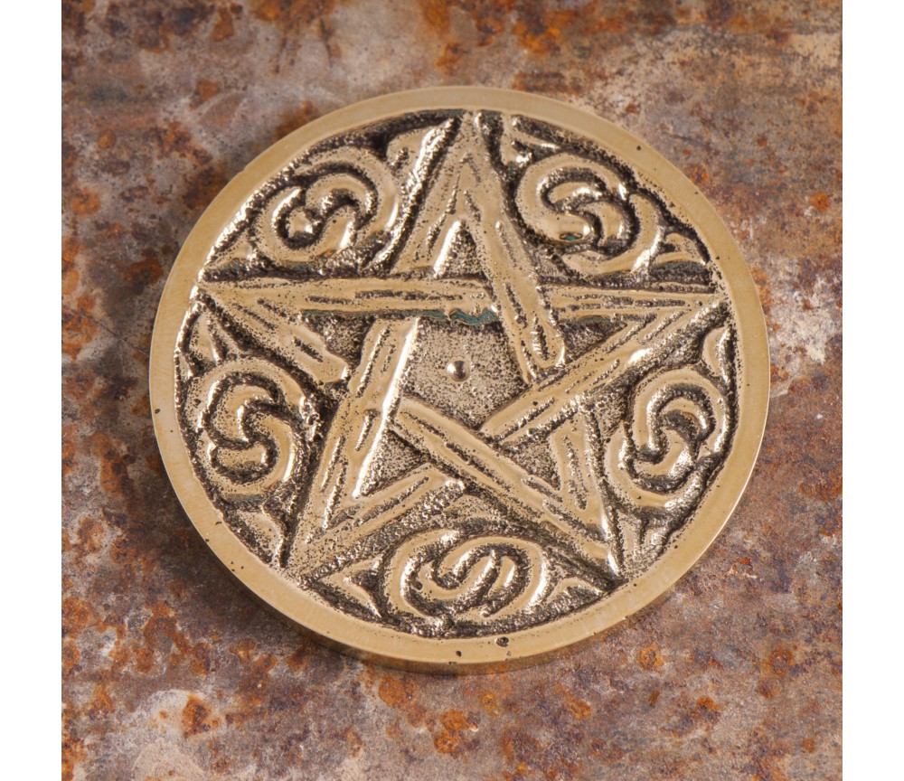 Münze - Pentagramm, Messing ca. 5,5 cm