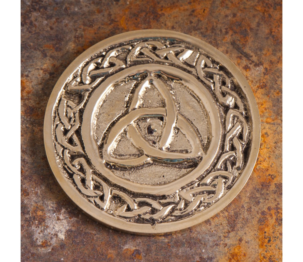 Münze - Dreifachknoten, Messing ca. 5,5 cm