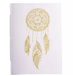 Schreibbuch - Traumfänger 144 Seiten - Ledereinband mit goldener Prägung 18x13 cm