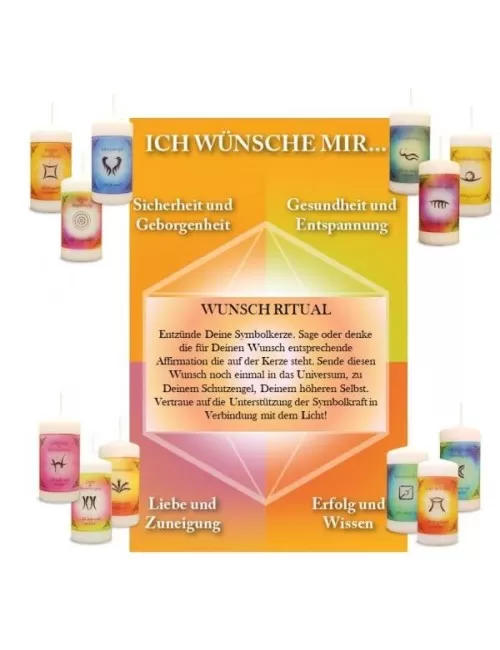 Engelalm - Energiekerze -Wunscherfüllungsserie - 12er Kerzen Set - 100/50