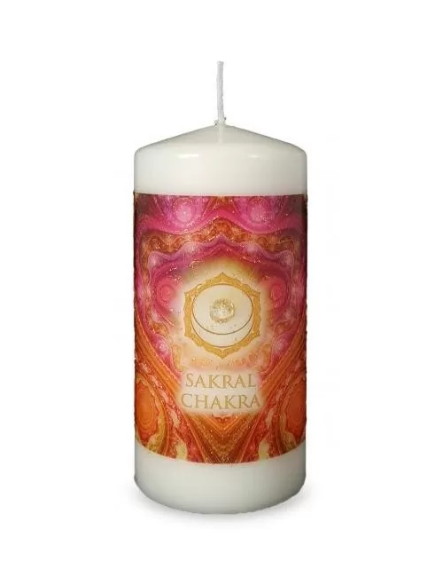 Engelalm - Energiekerze - Chakra - Sakralchakra - versch. Größen