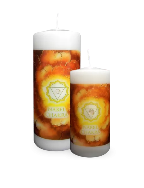 Engelalm - Energiekerze - Chakra - Nabelchakra - versch. Größen